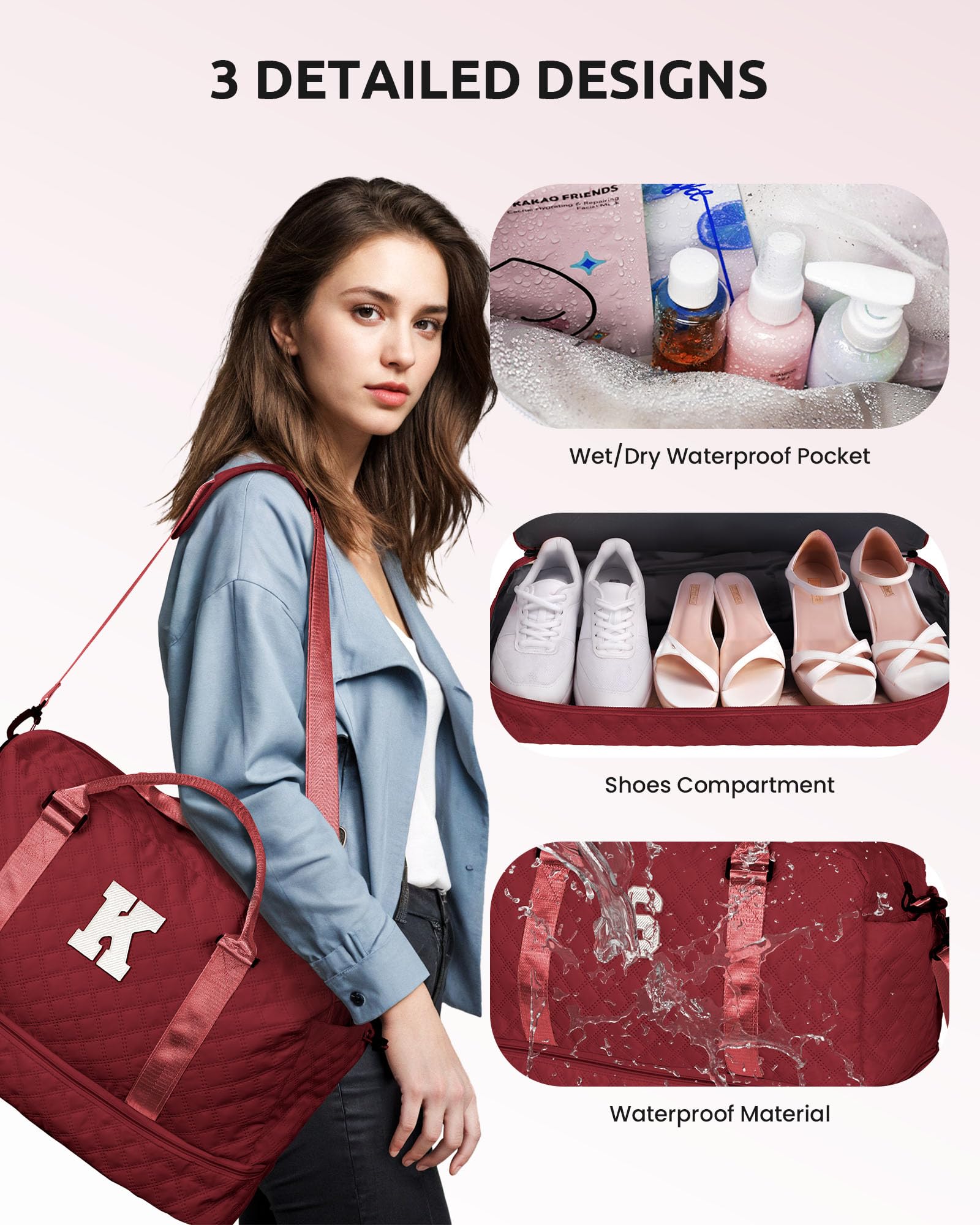 Foto 8 pulgar | Weekender Bag Vogewood Gifts For Her Bolsa De Viaje Con Monograma - Venta Internacional.