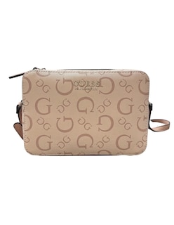 Foto 1 | Bolsa Crossbody Guess Color Rosa Claro Con Letras Resaltadas