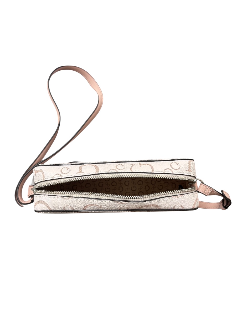 Foto 6 pulgar | Bolsa Crossbody Guess Color Rosa Claro Con Letras Resaltadas