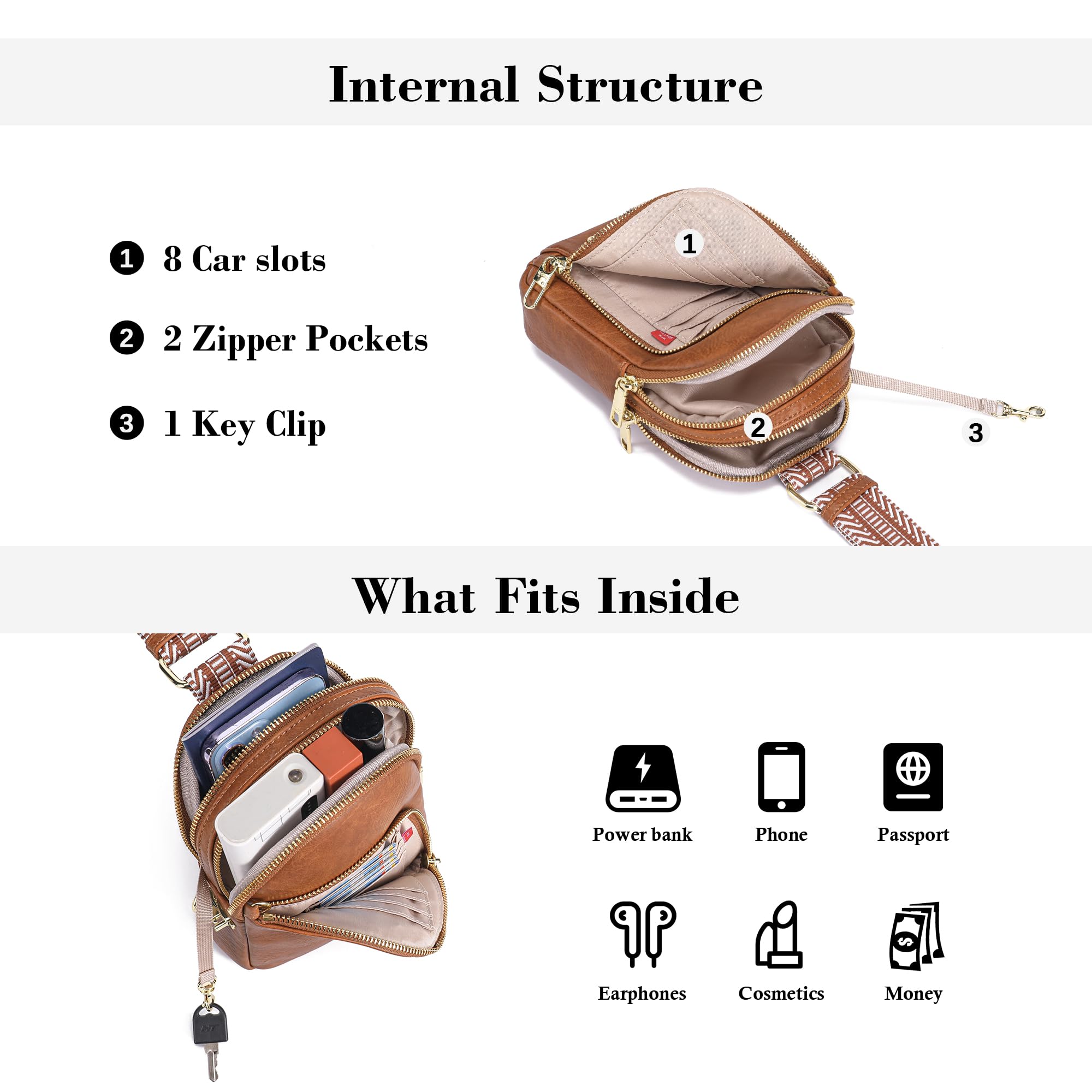 Foto 6 pulgar | Bandolera Inicat De Piel Con Bloqueo Rfid  1 9 L  Color Marrón - Venta Internacional.
