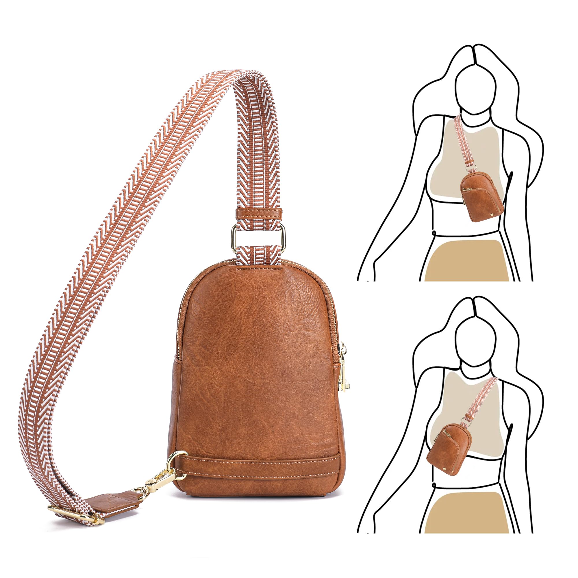 Foto 7 pulgar | Bandolera Inicat De Piel Con Bloqueo Rfid  1 9 L  Color Marrón - Venta Internacional.