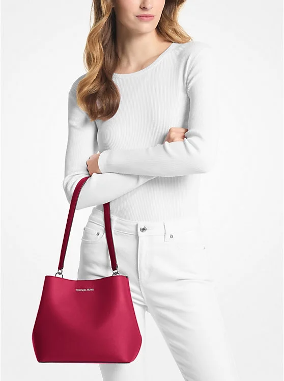 Foto 3 | Bandolera Michael Kors Pratt De Lona Revestida En Mezcla - Venta Internacional.