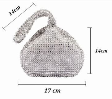 Foto 3 | Bolsa de Mano con Cristales Brillantes Funbu Plata