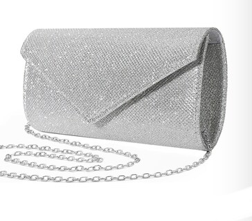 Foto 1 | Bolso Plateado de Noche para Mujer