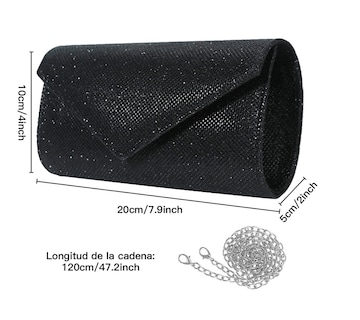 Foto 2 | Bolso Negro de Noche para Mujer