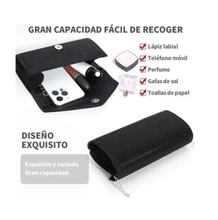 Foto 3 | Bolso Negro de Noche para Mujer