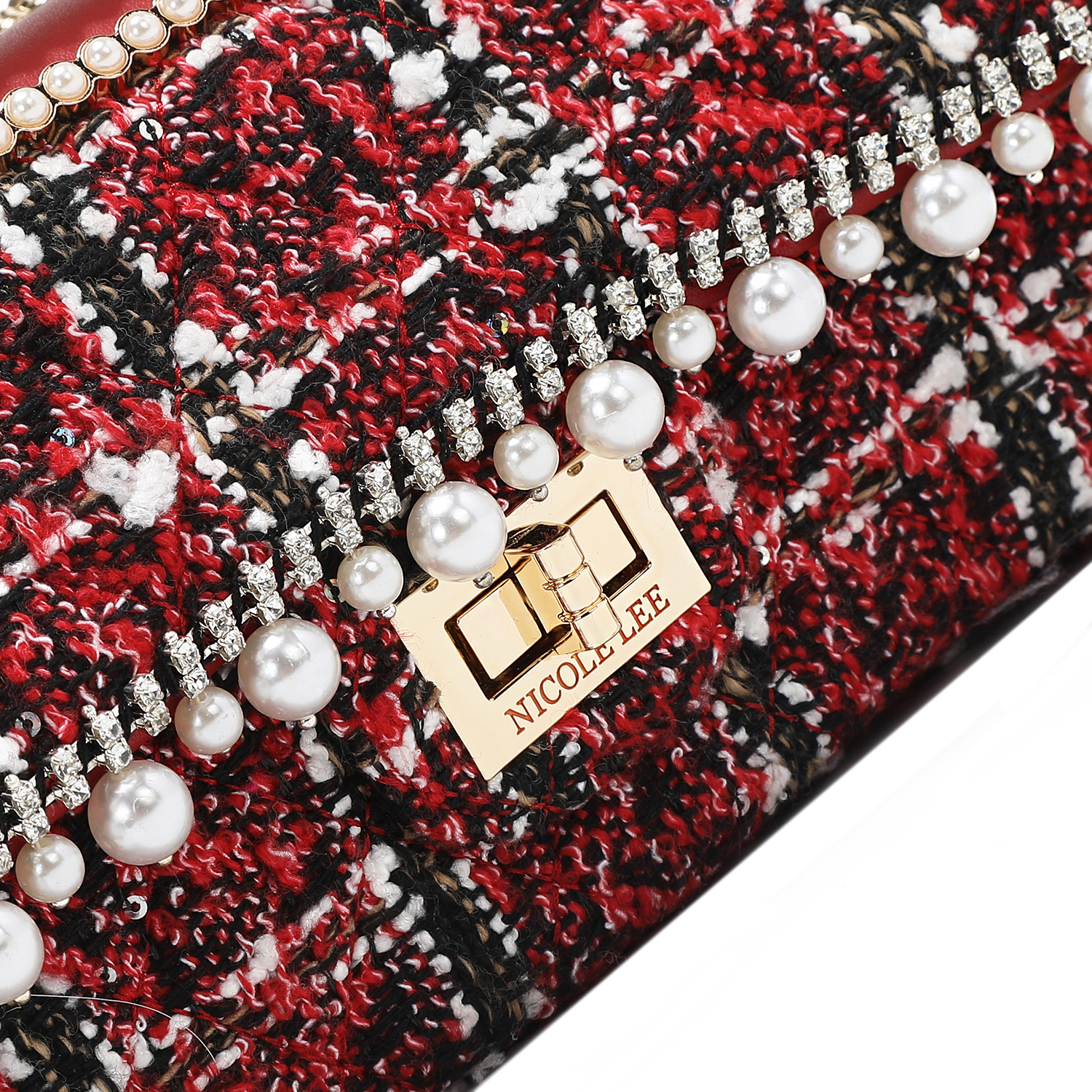 Foto 7 pulgar | Bolsa Mensajera De Nicole Lee Tela Tweed