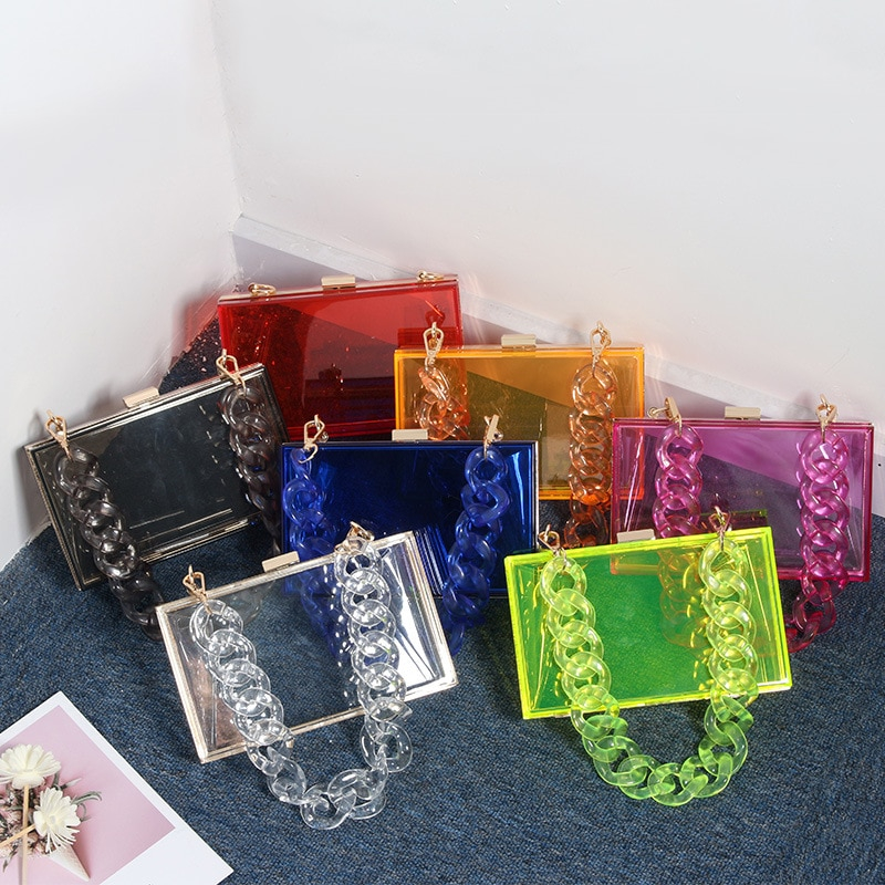 Foto 5 pulgar | Bolso De Noche Clutch Jelly Pvc Transparente Para Mujer - Venta Internacional.