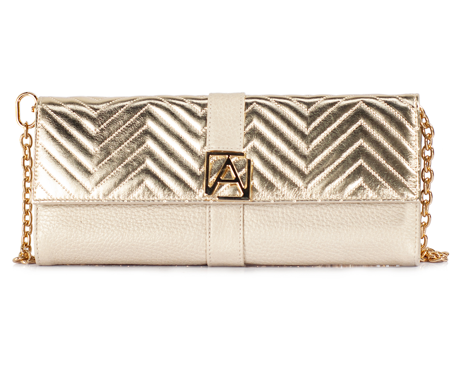 Foto 1 | Bolso Clutch A Ángelozano De Piel Vacuna Y Vegana, Color Negro, Modelo Sara