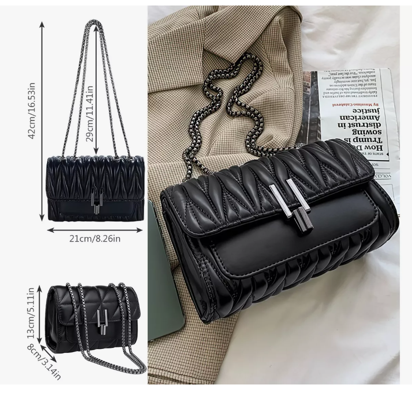 Foto 2 | Bolso Crossbody  Xtellar con Cadena Negro