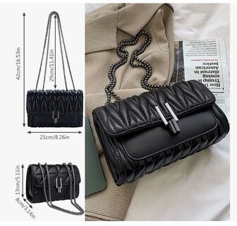 Foto 2 | Bolso Crossbody Xtellar con Cadena Negro