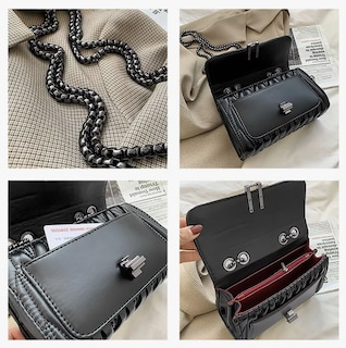 Foto 5 | Bolso Crossbody Xtellar con Cadena Negro