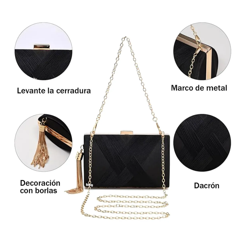 Foto 5 | Bolso De Noche Embrague Para Mujer Belug,  Negro
