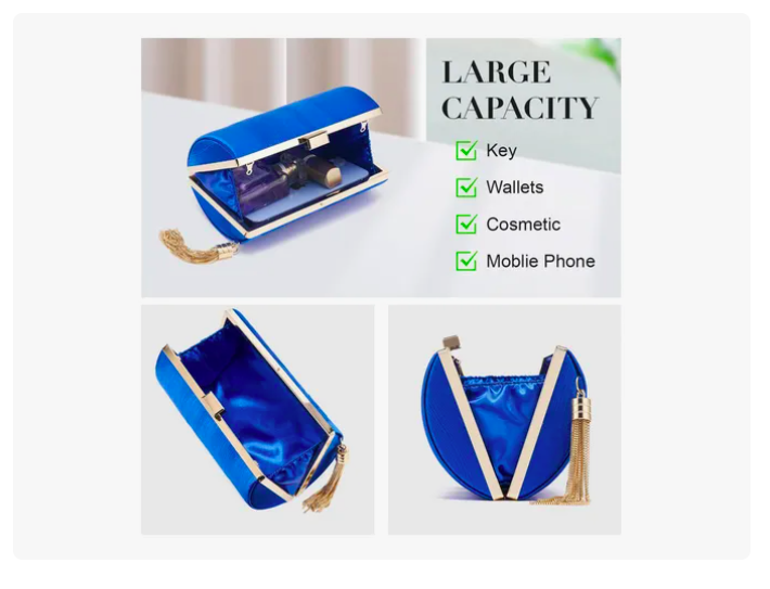 Foto 4 pulgar | Xtellar Bolso De Mano De Lujo Para Eventos Especiales Con Cadena Versátil