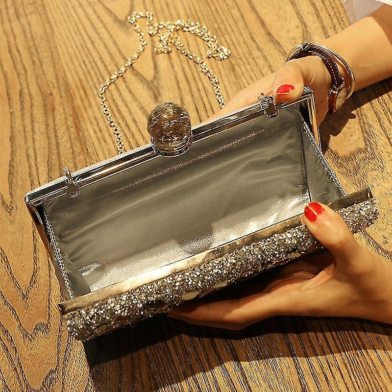 Foto 4 pulgar | Bolso De Mano Huoguo Para Mujer Con Lentejuelas Purpurinas  Color Plateado - Venta Internacional.