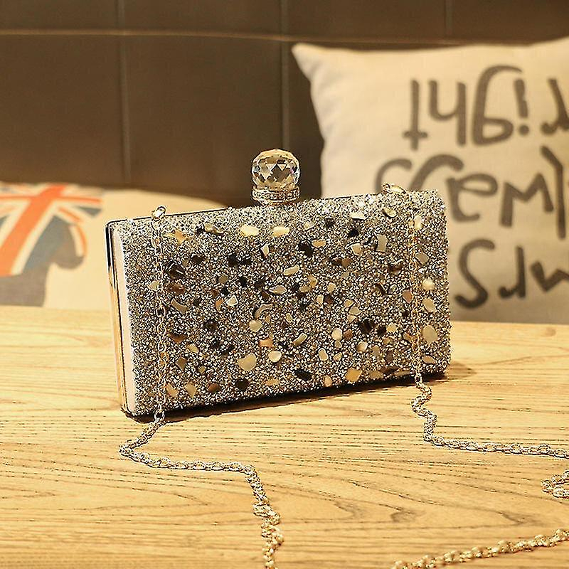 Foto 6 pulgar | Bolso De Mano Huoguo Para Mujer Con Lentejuelas Purpurinas  Color Plateado - Venta Internacional.