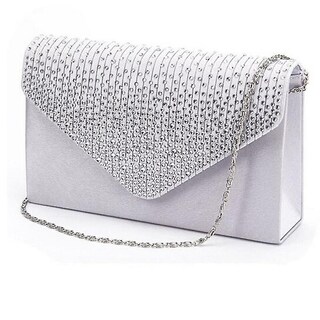 Foto 1 | Bolso De Mano Huoguo Satin Diamante Para Mujer Beige 21x13x5 Cm - Venta Internacional.