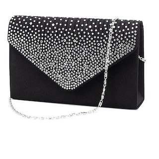 Foto 1 | Bolso De Mano Huoguo Satin Diamante Para Mujer Negro - Venta Internacional.
