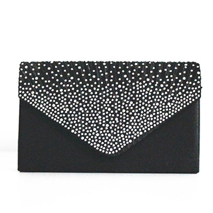 Foto 4 pulgar | Bolso De Mano Huoguo Satin Diamante Para Mujer Negro - Venta Internacional.