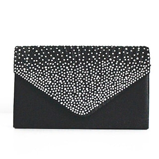 Foto 3 | Bolso De Mano Huoguo Satin Diamante Para Mujer Negro - Venta Internacional.