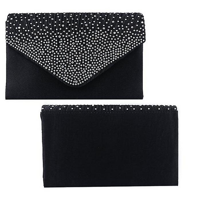 Foto 5 pulgar | Bolso De Mano Huoguo Satin Diamante Para Mujer Negro - Venta Internacional.