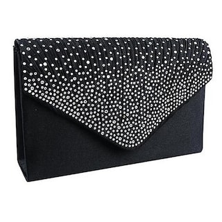 Foto 5 | Bolso De Mano Huoguo Satin Diamante Para Mujer Negro - Venta Internacional.