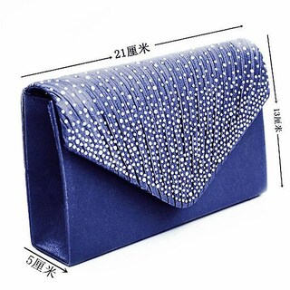 Foto 1 | Bolso De Mano Huoguo Satin Diamante Para Mujer Azul Marino 21x13x5 Cm - Venta Internacional.