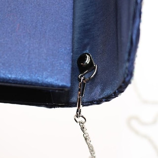 Foto 2 | Bolso De Mano Huoguo Satin Diamante Para Mujer Azul Marino 21x13x5 Cm - Venta Internacional.