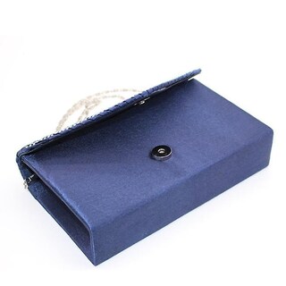 Foto 3 | Bolso De Mano Huoguo Satin Diamante Para Mujer Azul Marino 21x13x5 Cm - Venta Internacional.