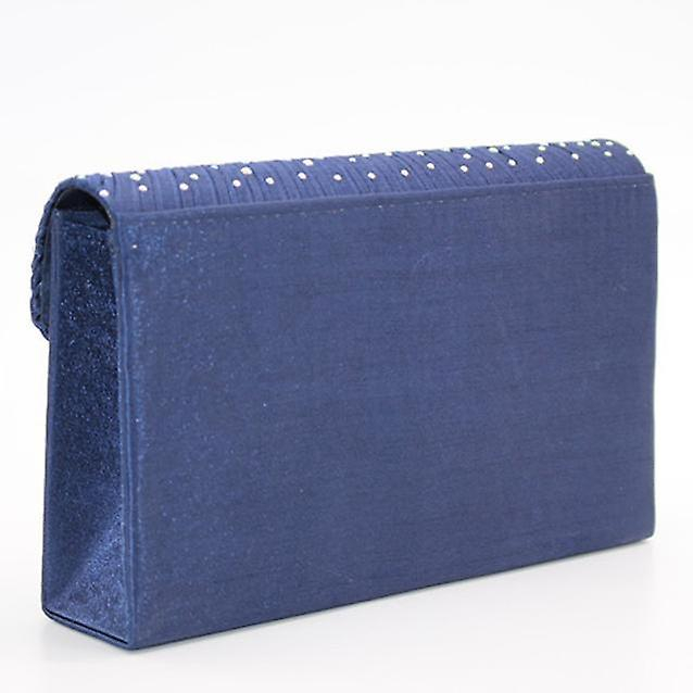 Foto 6 pulgar | Bolso De Mano Huoguo Satin Diamante Para Mujer Azul Marino 21x13x5 Cm - Venta Internacional.
