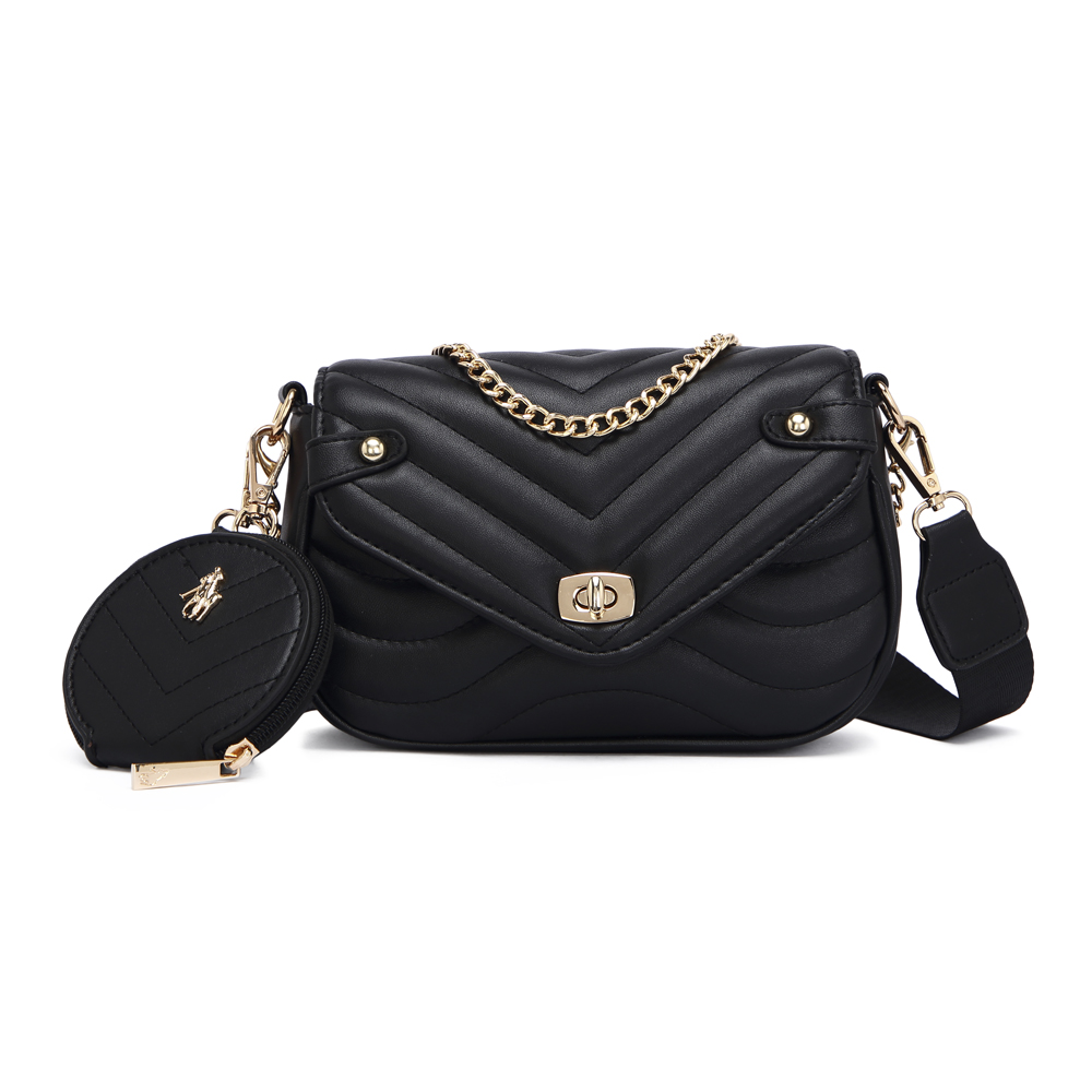 Bolsa Crossbody Hpc Polo color Negro con Monedero