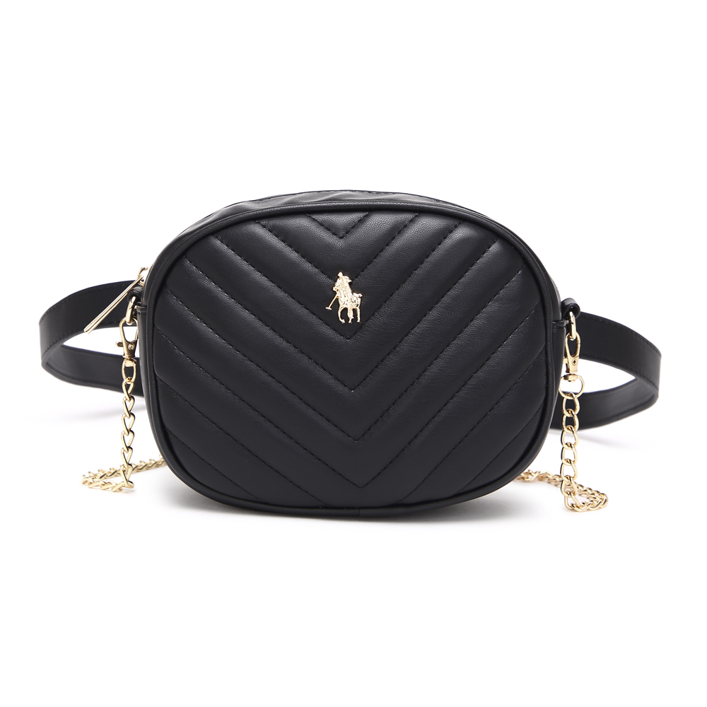 Bolsa Crossbody para Dama Hpc Polo Capitonada color Negro