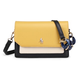 Foto 1 | Bolsa Crossbody Dama Lisa Hpc Polo color Negro con Solapa Camel