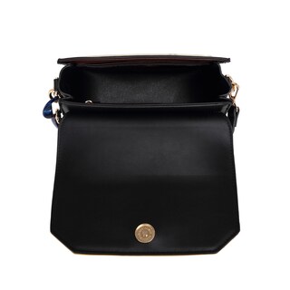 Foto 3 | Bolsa Crossbody Dama Lisa Hpc Polo color Negro con Solapa Camel