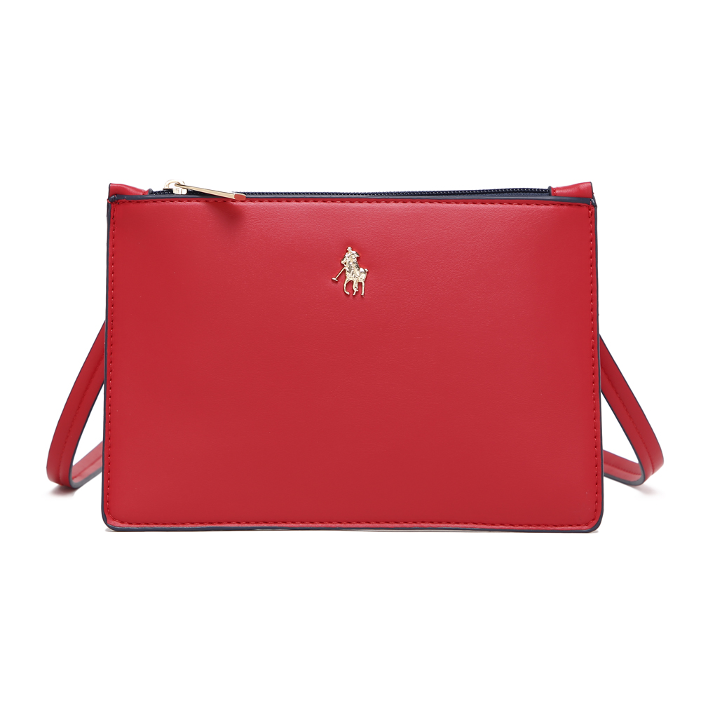 Bolsa Crossbody Dama Hpc Polo Lisa color Rojo con Contorno Negro