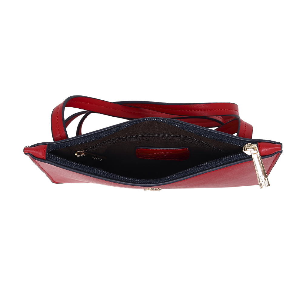 Foto 4 pulgar | Bolsa Crossbody Dama Hpc Polo Lisa color Rojo con Contorno Negro