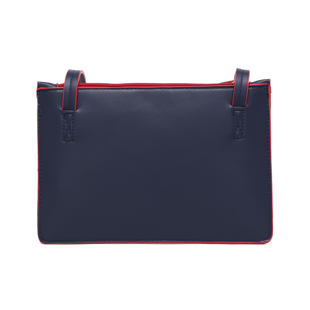 Foto 3 pulgar | Bolsa Crossbody Dama Hpc Polo Lisa color Azul Marino con Contorno Rojo