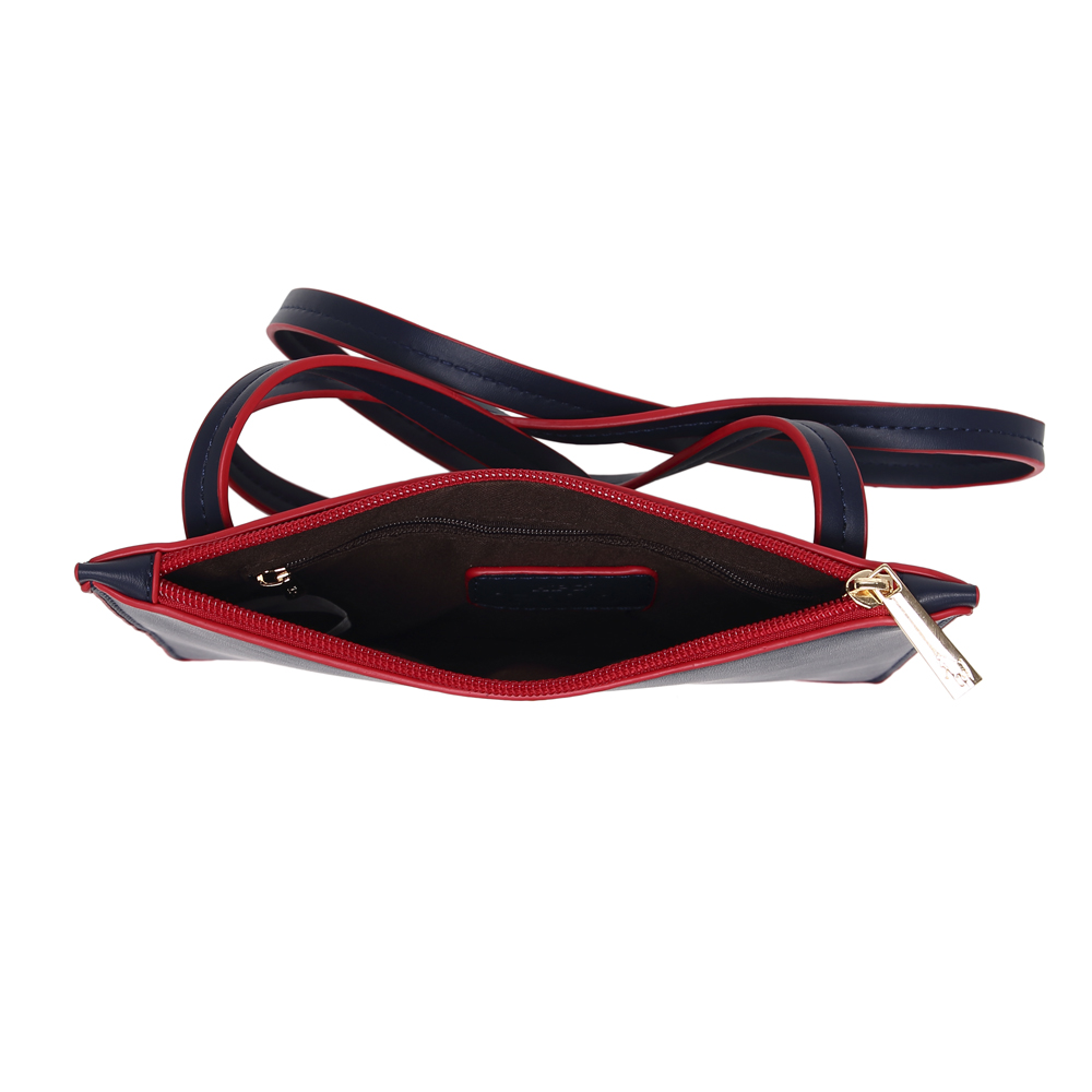 Foto 4 pulgar | Bolsa Crossbody Dama Hpc Polo Lisa color Azul Marino con Contorno Rojo