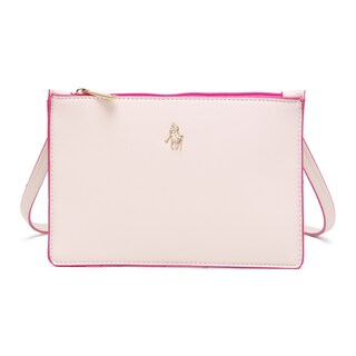 Foto 1 | Bolsa Crossbody Dama Hpc Polo Lisa color Beige con Contorno Rosa