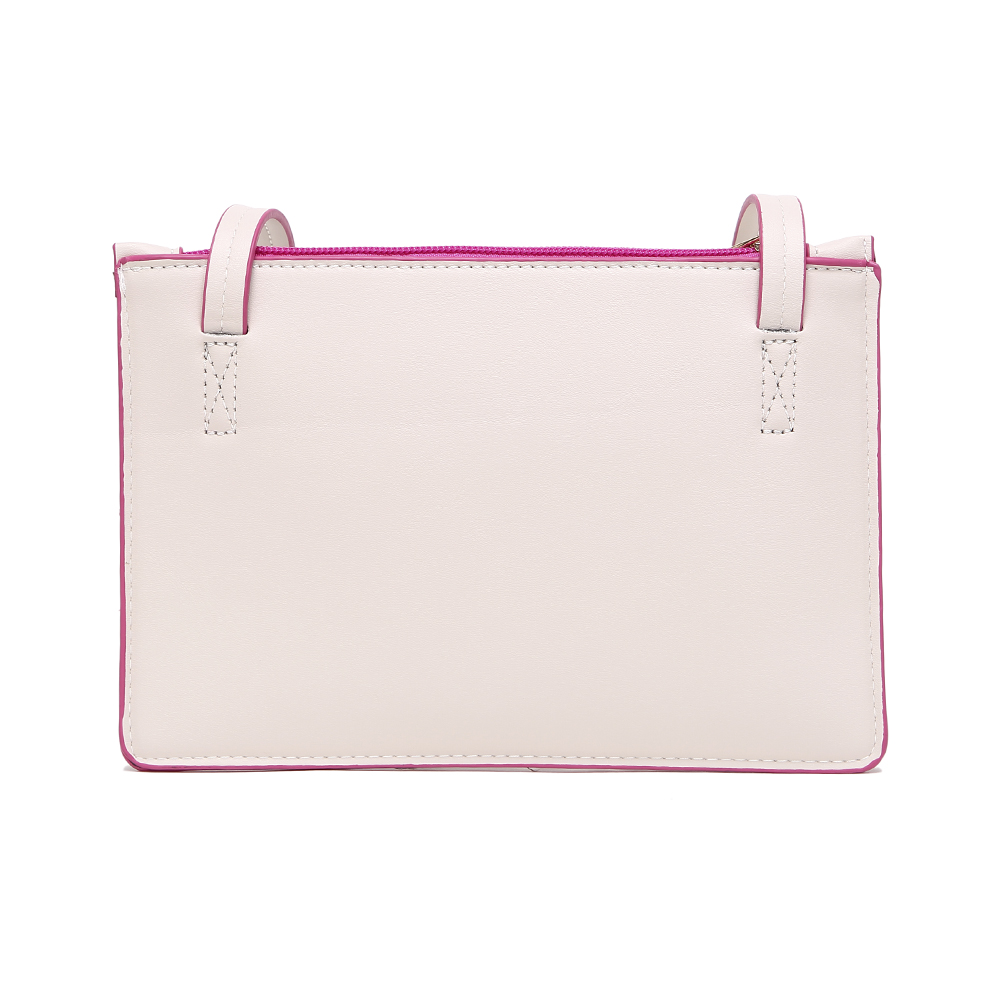 Foto 3 pulgar | Bolsa Crossbody Dama Hpc Polo Lisa color Beige con Contorno Rosa