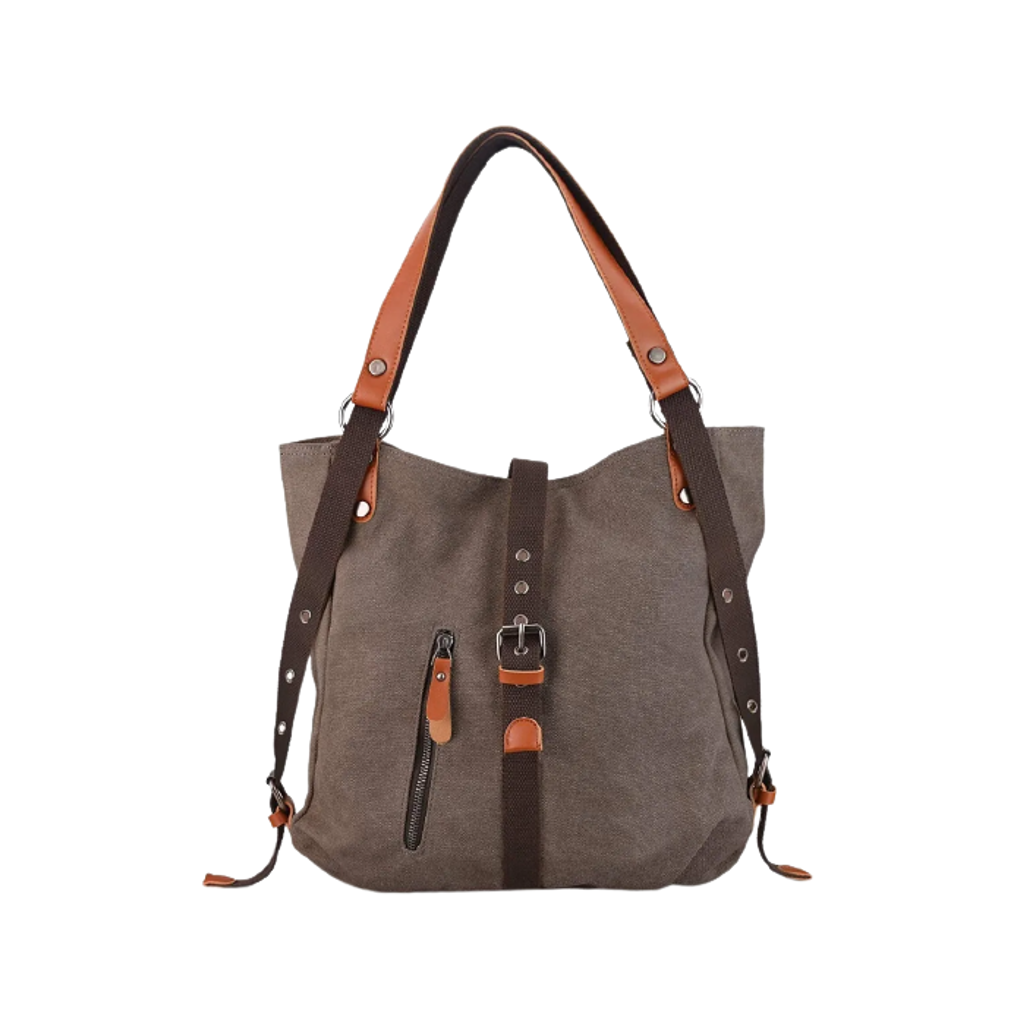 Foto 2 pulgar | Bolso para Mujer de Lona Impermeable color Chocolate