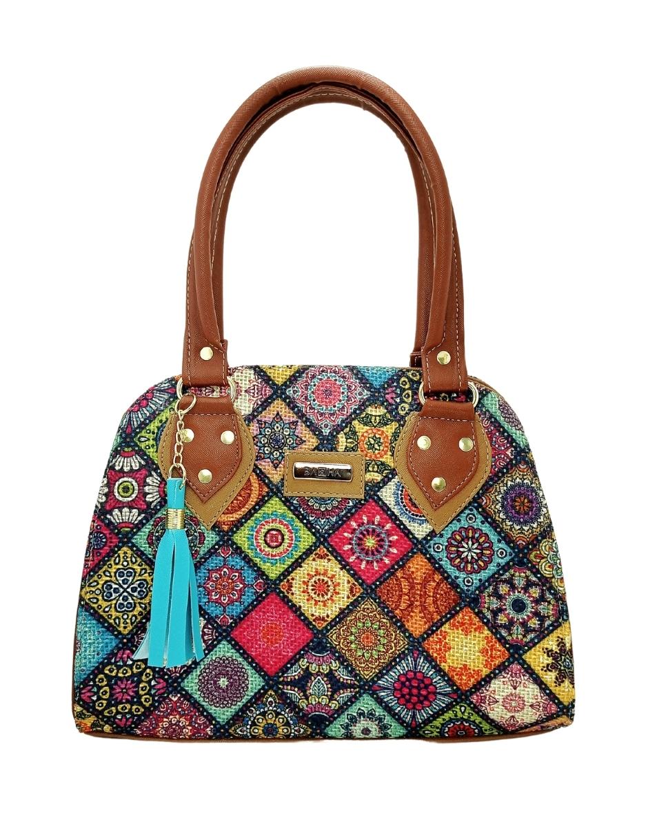 Foto 2 pulgar | Bolsa Artesanal de Cuero Vegano y Yute Natural Multicolor