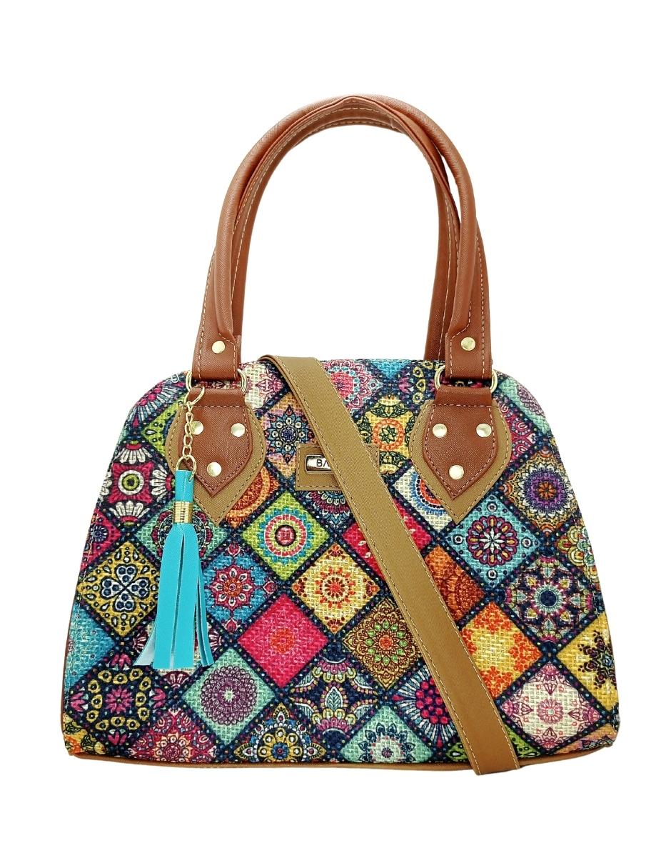 Foto 3 pulgar | Bolsa Artesanal de Cuero Vegano y Yute Natural Multicolor