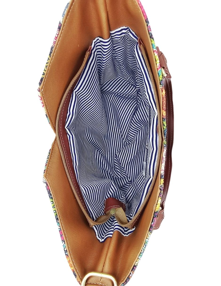 Foto 4 pulgar | Bolsa Artesanal de Cuero Vegano y Yute Natural para Dama