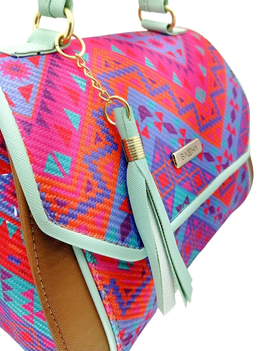 Foto 4 pulgar | Bolsa Artesanal Basha de Cuero Vegano y Yute Natural