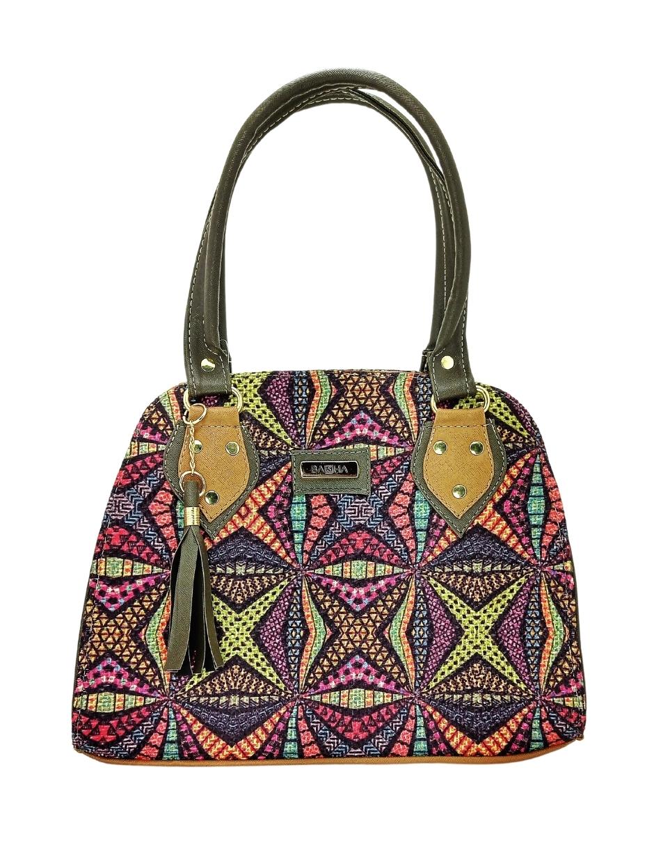 Foto 2 pulgar | Bolsa Artesanal de Cuero Vegano y Yute Natural Multicolor