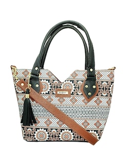 Foto 2 | Bolsa Artesanal De Cuero Vegano y Yute Natural Basha Multicolor
