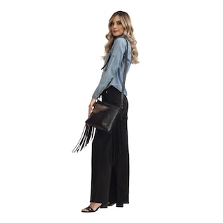 Foto 3 | Bolso Crossbody Catalina A Ángelozano Negro Piel Cincelada A Mano Y Piel Exótica