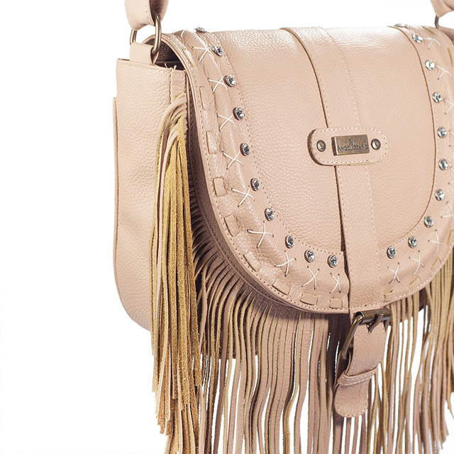 Foto 2 | Bolso Crossbody Barbara A Ángelozano Maquillaje De Piel Con Flecos Y Estoperoles