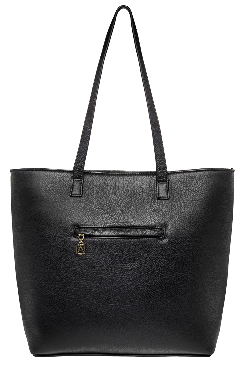 Foto 3 pulgar | Bolso Tote A Ángelozano Modelo Victoria De Piel Charol Gamuza Y Tela Artesanal color Negro
